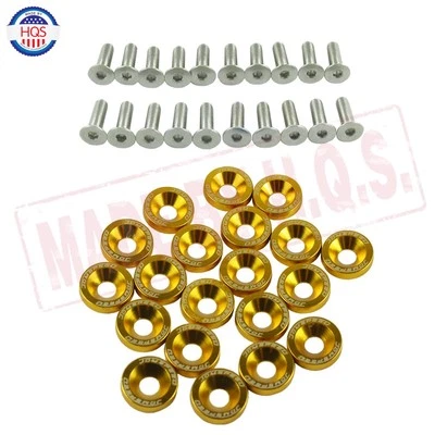 KIT DE VESTIR DE 20 PIEZAS DE GUARDABARROS/PARACHOQUES DE ALUMINIO DORADO/PERNO PARA BAHÍA DEL MOTOR Foto 1 de 3