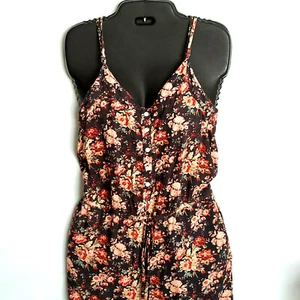 Ralph Lauren Denim & Supply Jumpsuit Gr. XS schwarz rot Blumen Neckholder Rücken Träger - Bild 1 von 8