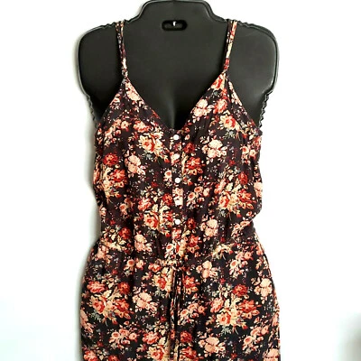 Комбинезон Ralph Lauren Denim & Supply размер XS черный красный с цветочным узором с бретелью через шею сзади с ремешками - Изображение 1 из 4