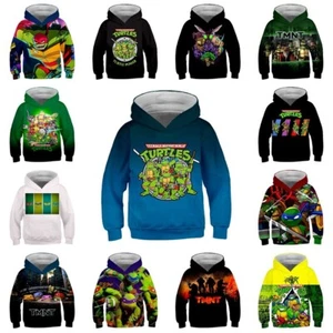 Teenage Mutant Ninja Turtles 3D Hoodie Kids Boys Girls Hooded Jumper Top Coat - Picture 1 of 18