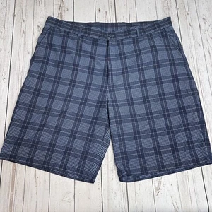Pebble Beach Performance Golf Shorts Mens Size 40 Plaid Navy Blue White Pockets - Picture 1 of 6