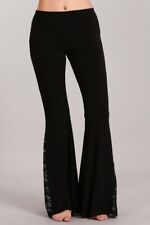 Chatoyant Black Lace Bell Bottoms Small