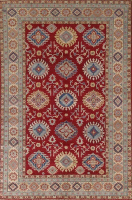 Vibrant Kazak Pakistani Rug Handmade Tradition Geometric Patterns Wool 6x9 ft - Image 1 of 4