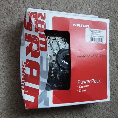 SRAM Power Pack PG-730 Cassette/PC-830 Chain 7/8 Speed 12-32T - Image 1 of 2