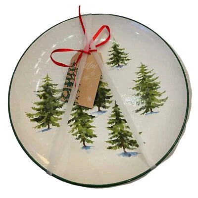 Рождественская сосна 8 дюймов керамический салат боковые тарелки набор из 4 от Global Design новый - Изображение 1 из 4