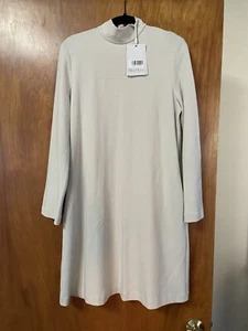Max Mara NWT Trento Mock Neck Long Sleeve Dress Beige Size Large - Picture 1 of 7