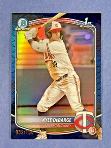 Bowman 2025 - Kyle DeBarge cromo primer refractor reptiliano azul #/150 min gemelos - Imagen 1 de 5