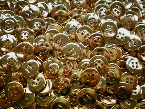 Small 14mm 22L Gold 4 Hole Lightweight Plastic Craft Children Buttons (J161) - Picture 1 of 2