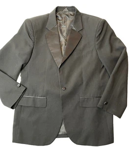 Mens Size 42R Black Henry Segal Tuxedo Jacket Machine Washable Polyester - Picture 1 of 8