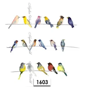 (1603) DOS servilletas artesanales de papel para almuerzo decoupage RAZAS DE AVES EN LÍNEA AVES - Imagen 1 de 3