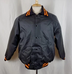 Vintage North Trail Bomberjacke Large schwarz Nylon Steppfutter Druckknopf, Deadstock - Bild 1 von 10