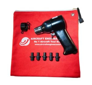 AIRCRAFT TOOL 1X / JIFFY / CORNER / BUZZ RIVET GUN WITH 5PC STRAIGHT RIVET SET - Imagen 1 de 3