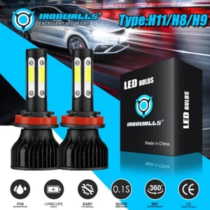 4-sides H11 LED Headlight Conversion Kit Low Beam Bulbs Super Bright 6500K White - Picture 1 of 12