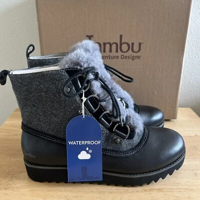 NEW Jambu Turin Winter Boots Waterproof Leather Gray/Black Women’s Size 8.5 - Image 1 of 4