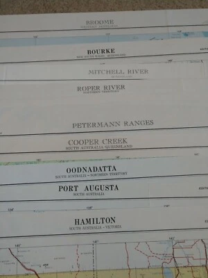 31x23" Años 50/60 Lote de 9 Mapas de Territorio del Norte, Nueva Gales del Sur, Australia del Sur  Foto 1 de 4