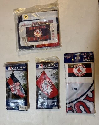 MLB Boston Red Sox Flags / Banners 3 X 5 FT. Lot Of Four New!!! - Image 1 of 2