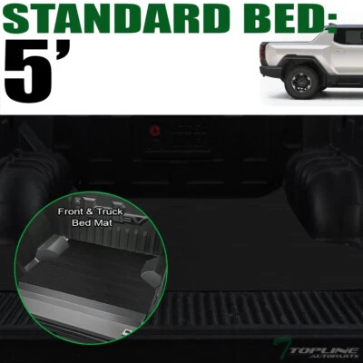 TLAPS For 2022-2024 Hummer EV Pickup 5 Feet Rubber Front+Rear Truck Bed Mat v2 - Image 1 of 4