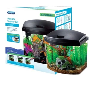 2.5 GalAquatic Starter Kit Fish Tank Aquarium Clear Acrylic Home Office Display - Picture 1 of 7
