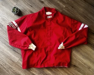 Vintage 90s RJS FR3 Racing Equipment Mens Red Jacket Zip-Up Embroidered XLarge USA - Bild 1 von 6