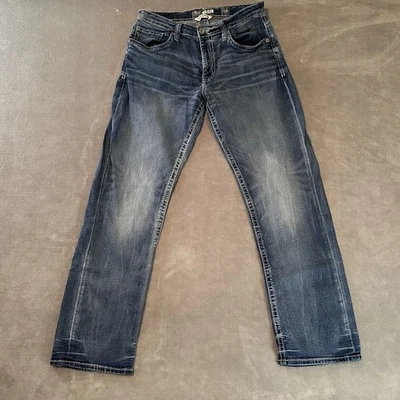 Pantalones de mezclilla BKE Tyler pierna recta lavado medio desgastados para hombre talla 33R (32 x 31) Foto 1 de 4