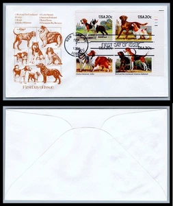 US FDC # 2098-2101 20c DOGS  Artmaster PLATE BLOCK UR 1984, 9Q2781 - Picture 1 of 1
