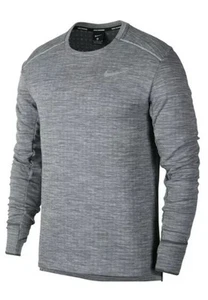 Nike Mens Therma Long Sleeve Running Top Shirt Grey Size Small Lined Warm - Picture 1 of 6