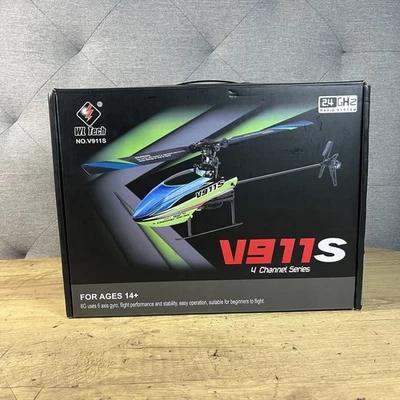 WLtoys V911S 2.4G 4CH 6-Aixs Gyro Flybarless RC Helicopter RTF NO BATTERY OPEN B - Image 1 of 4