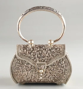 *Antique Vintage Ornate Sterling Silver 925 Purse Handbag 328.9 Grams - Picture 1 of 8