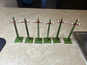 Lionel set of 6 Telegraph/telephone poles # 60 One Missing Tip - Picture 1 of 12