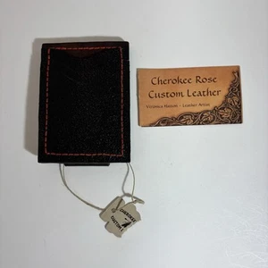 Handmade Leather Card Holder Wallet & Magnetic Money Clip. Cherokee Rose USA I4 - Picture 1 of 15