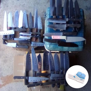 Junk Lot of 35 Japanese Kitchen knife with Electric sharpening tool Santoku - Picture 1 of 11