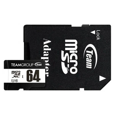 Team 64Gb Microsdxc Uhs-I U1 C10 Card With Sd Adapter Class 10 Uhs-I Up To 100Mb - Image 1 of 2