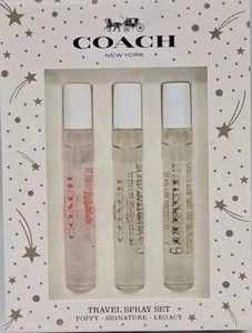 COACH NEW YORK PERFUM TRAVEL SET, LEGACY, SIGNATURE, POPPY 3PC X 0.25OZ - Picture 1 of 2