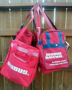 VTG Lot of 4 Globus Gateway Europe Orient International Travel Luggage Bags Red - Picture 1 of 7