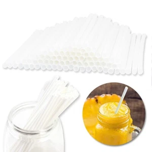 80x STRONG BIODEGRADABLE COMPOSTABLE STRAWS Drinking Milkshakes PLA Eco Party UK - Picture 1 of 11