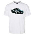 New Black Porsche 911 Convertible Illustrated T Shirt Size S - 10xl