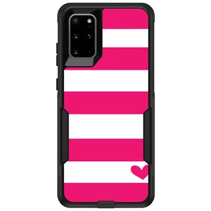 OtterBox Commuter für Galaxy S (Modell auswählen) Hot Pink White Stripes Heart - Bild 1 von 13