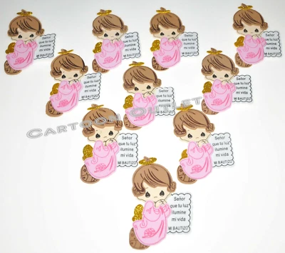 10 pc PINK FOAM ANGELS BAPTISM DECORATION CENTERPIECE RECUERDOS BAUTIZO LETTERS - Image 1 of 4