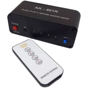 AK-401R Audio Switcher Audio Selector with IR Remote Supports 4CH Audio Source - Picture 1 of 2