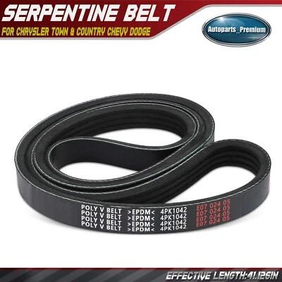 41.126" Serpentine Belt for Chrysler Town & Country Dodge Charger Dynasty Lancer - Image 1 of 4
