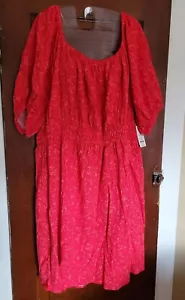Neu mit Etikett Terra & Sky Damenkleid 2X 20W-22W rosa Blumen Puffärmel hinten zum Binden - Bild 1 von 5
