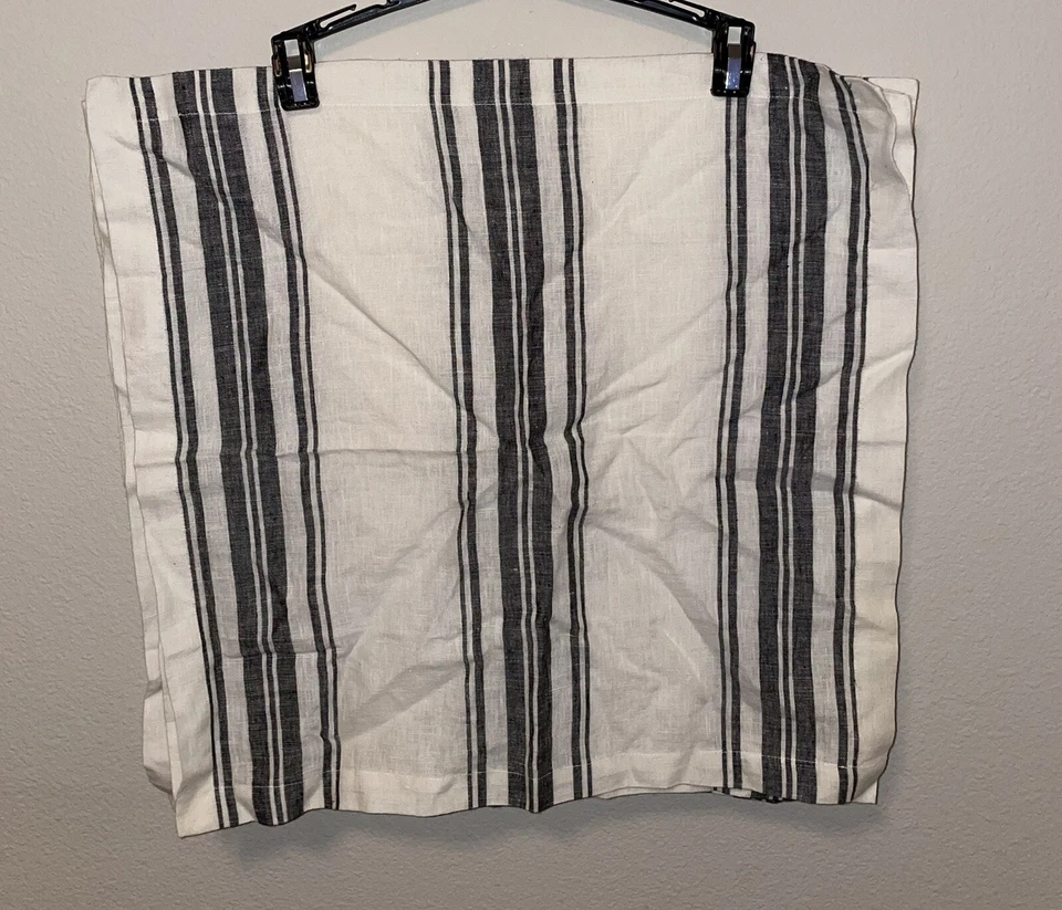 Guardanapos quadrados listrados cinza carvão branco WILLIAMS SONOMA conjunto de 7 novos sem etiquetas - Imagem 1 de 4