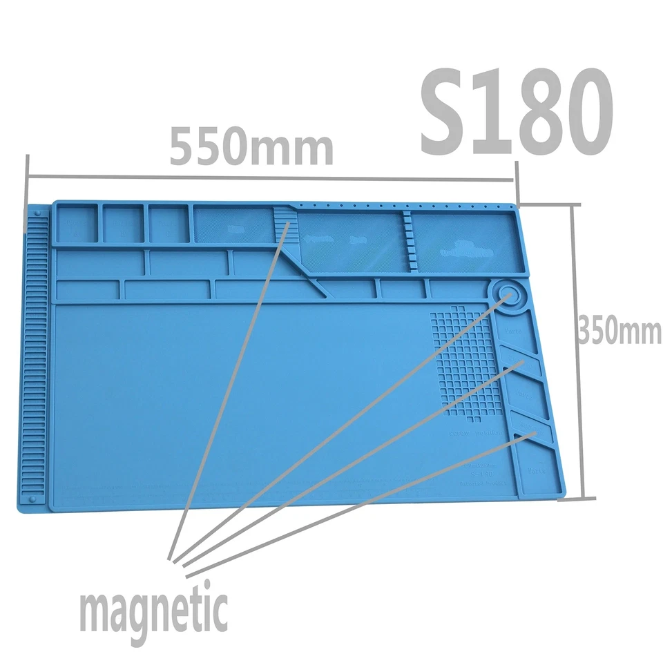 55X35cm Silicon Heat-Resistant Soldering Mat Insulation Pad DIY Repair Tool S180 - Image 1 of 1