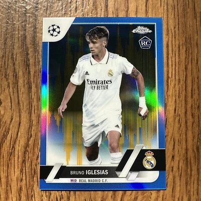 2022-23 Topps Chrome Bruno Iglesias Blue Gold Seismic /75 Rookie Real Madrid  - Image 1 of 2