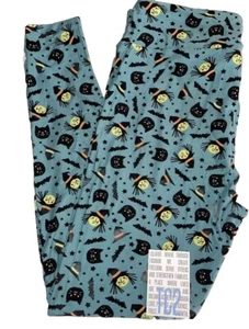 NWT LuLaRoe TC2 (18+) Black Cats Witches Bats Halloween Leggings - Picture 1 of 7