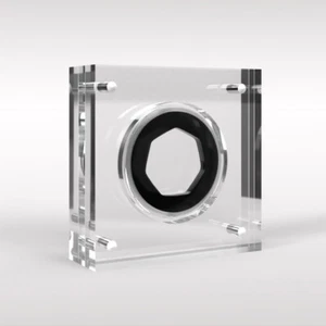 50p Perspex Display - Peter Rabbit Beatrix Potter Schwarz Etui Silber Münzen - Picture 1 of 4