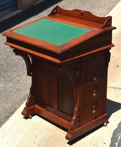 ANTIQUE VICTORIAN 19TH CENTURY DAVENPORT WRITING DESK Cover