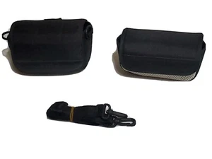 Lot Of 2 Mini Digital Video Camera bags/Cases With Shoulder Strap And Belt Loop - Picture 1 of 8