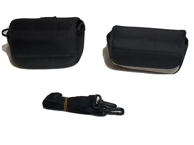 Lot Of 2 Mini Digital Video Camera bags/Cases With Shoulder Strap And Belt Loop - Image 1 of 4