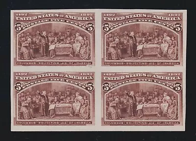 US 234P3 5c Columbian Exposition Proof on India Paper SCV $550 - Image 1 of 2